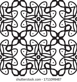 Black and white abstract geometric seamless pattern. The ornament can be used for the manufacture of fabrics, wrapping paper, as an element in design and more.