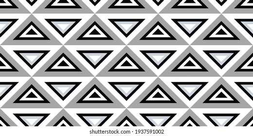 Black and white abstract geometric seamless repeat pattern vector background