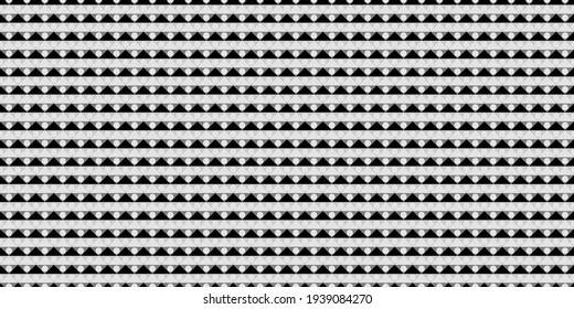 Black and white abstract geometric seamless repeat pattern vector background with circles and triangles