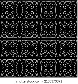 Black and white abstract geometric seamless pattern with wavy shapes, and curved lines. Simple monochrome texture. Op art graphic background. Repeat design for decor, cover, print.