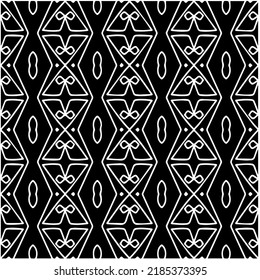 Black and white abstract geometric seamless pattern with wavy shapes, and curved lines. Simple monochrome texture. Op art graphic background. Repeat design for decor, cover, print.