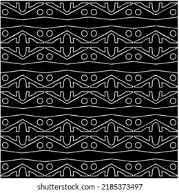 Black and white abstract geometric seamless pattern with wavy shapes, and curved lines. Simple monochrome texture. Op art graphic background. Repeat design for decor, cover, print.