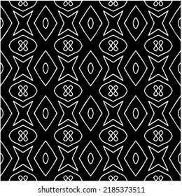 Black and white abstract geometric seamless pattern with wavy shapes, and curved lines. Simple monochrome texture. Op art graphic background. Repeat design for decor, cover, print.