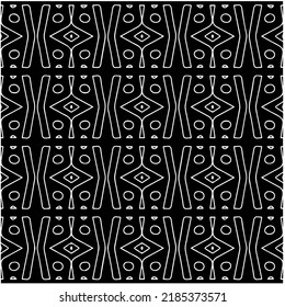 Black and white abstract geometric seamless pattern with wavy shapes, and curved lines. Simple monochrome texture. Op art graphic background. Repeat design for decor, cover, print.