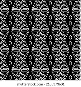 Black and white abstract geometric seamless pattern with wavy shapes, and curved lines. Simple monochrome texture. Op art graphic background. Repeat design for decor, cover, print.