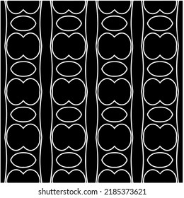 Black and white abstract geometric seamless pattern with wavy shapes, and curved lines. Simple monochrome texture. Op art graphic background. Repeat design for decor, cover, print.