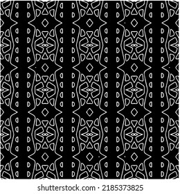 Patrón geométrico uniforme abstracto en blanco y negro con formas onduladas y líneas curvadas. Sencilla textura monocromática. Fondo gráfico de Op art. Repetir el diseño para la decoración, portada, impresión.