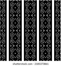 Black and white abstract geometric seamless pattern with wavy shapes, and curved lines. Simple monochrome texture. Op art graphic background. Repeat design for decor, cover, print.