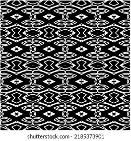Black and white abstract geometric seamless pattern with wavy shapes, and curved lines. Simple monochrome texture. Op art graphic background. Repeat design for decor, cover, print.