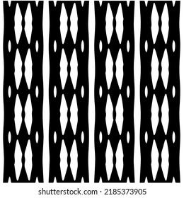 Black and white abstract geometric seamless pattern with wavy shapes, and curved lines. Simple monochrome texture. Op art graphic background. Repeat design for decor, cover, print.