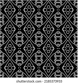 Black and white abstract geometric seamless pattern with wavy shapes, and curved lines. Simple monochrome texture. Op art graphic background. Repeat design for decor, cover, print.