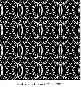 Black and white abstract geometric seamless pattern with wavy shapes, and curved lines. Simple monochrome texture. Op art graphic background. Repeat design for decor, cover, print.
