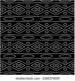 Black and white abstract geometric seamless pattern with wavy shapes, and curved lines. Simple monochrome texture. Op art graphic background. Repeat design for decor, cover, print.
