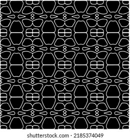 Black and white abstract geometric seamless pattern with wavy shapes, and curved lines. Simple monochrome texture. Op art graphic background. Repeat design for decor, cover, print.