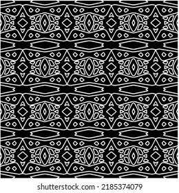 Patrón geométrico uniforme abstracto en blanco y negro con formas onduladas y líneas curvadas. Sencilla textura monocromática. Fondo gráfico de Op art. Repetir el diseño para la decoración, portada, impresión.