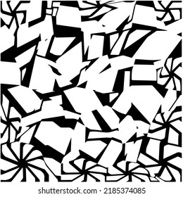Patrón geométrico uniforme abstracto en blanco y negro con formas onduladas y líneas curvadas. Sencilla textura monocromática. Fondo gráfico de Op art. Repetir el diseño para la decoración, portada, impresión.