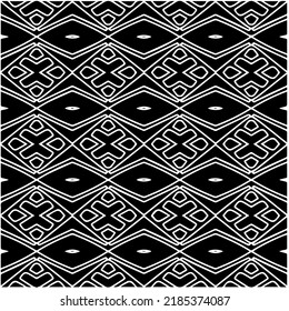 Black and white abstract geometric seamless pattern with wavy shapes, and curved lines. Simple monochrome texture. Op art graphic background. Repeat design for decor, cover, print.