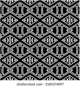 Patrón geométrico uniforme abstracto en blanco y negro con formas onduladas y líneas curvadas. Sencilla textura monocromática. Fondo gráfico de Op art. Repetir el diseño para la decoración, portada, impresión.