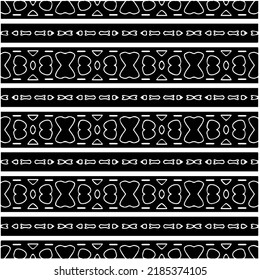 Black and white abstract geometric seamless pattern with wavy shapes, and curved lines. Simple monochrome texture. Op art graphic background. Repeat design for decor, cover, print.