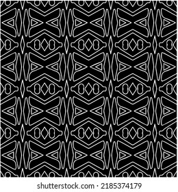 Black and white abstract geometric seamless pattern with wavy shapes, and curved lines. Simple monochrome texture. Op art graphic background. Repeat design for decor, cover, print.