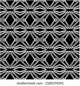 Black and white abstract geometric seamless pattern with wavy shapes, and curved lines. Simple monochrome texture. Op art graphic background. Repeat design for decor, cover, print.