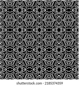 Black and white abstract geometric seamless pattern with wavy shapes, and curved lines. Simple monochrome texture. Op art graphic background. Repeat design for decor, cover, print.