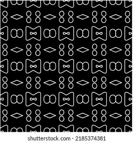 Patrón geométrico uniforme abstracto en blanco y negro con formas onduladas y líneas curvadas. Sencilla textura monocromática. Fondo gráfico de Op art. Repetir el diseño para la decoración, portada, impresión.
