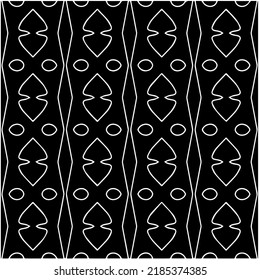 Schwarz-Weiß abstraktes geometrisches, nahtloses Muster mit gewölbten Formen und abgerundeten Linien. Einfache monochrome Textur. p-Art-Grafikhintergrund. Wiederholen Sie Design für Dekor, Abdeckung, Druck.