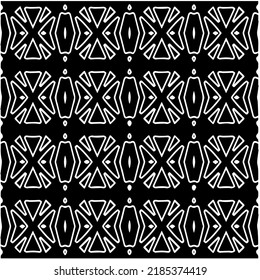 Patrón geométrico uniforme abstracto en blanco y negro con formas onduladas y líneas curvadas. Sencilla textura monocromática. Fondo gráfico de Op art. Repetir el diseño para la decoración, portada, impresión.