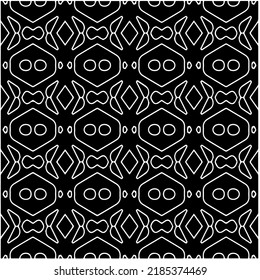 Black and white abstract geometric seamless pattern with wavy shapes, and curved lines. Simple monochrome texture. Op art graphic background. Repeat design for decor, cover, print.
