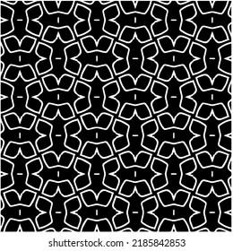 Black and white abstract geometric seamless pattern with wavy shapes, and curved lines. Simple monochrome texture. Op art graphic background. Repeat design for decor, cover, print.