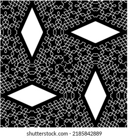 Black and white abstract geometric seamless pattern with wavy shapes, and curved lines. Simple monochrome texture. grunge background. Repeat design for decor, cover, print.