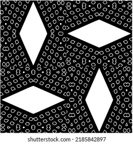 Patrón geométrico uniforme abstracto en blanco y negro con formas onduladas y líneas curvadas. Sencilla textura monocromática. fondo grueso. Repetir el diseño para la decoración, portada, impresión.