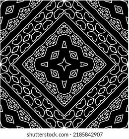 Black and white abstract geometric seamless pattern with wavy shapes, and curved lines.  monochrome mandala. striped background. Repeat design for decor, cover, print.