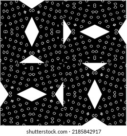 Black and white abstract geometric seamless pattern with wavy shapes, and curved lines. Simple monochrome texture. grunge background. Repeat design for decor, cover, print.