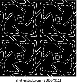 Black and white abstract geometric seamless pattern with wavy shapes, and curved lines.  monochrome mandala. striped background. Repeat design for decor, cover, print.