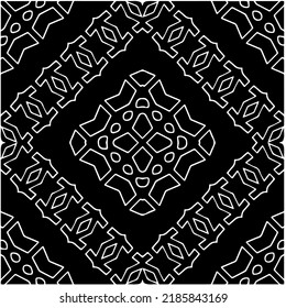 Black and white abstract geometric seamless pattern with wavy shapes, and curved lines.  monochrome mandala. striped background. Repeat design for decor, cover, print.