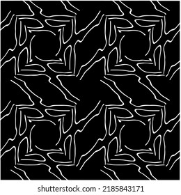 Black and white abstract geometric seamless pattern with wavy shapes, and curved lines.  monochrome mandala. striped background. Repeat design for decor, cover, print.