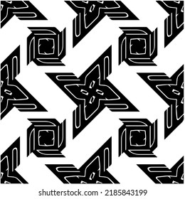 Patrón geométrico uniforme abstracto en blanco y negro con formas onduladas y líneas curvadas. Sencilla textura monocromática. fondo grueso. Repetir el diseño para la decoración, portada, impresión.