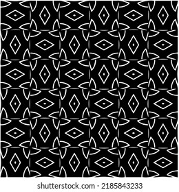 Black and white abstract geometric seamless pattern with wavy shapes, and curved lines. Simple monochrome texture. Op art graphic background. Repeat design for decor, cover, print.