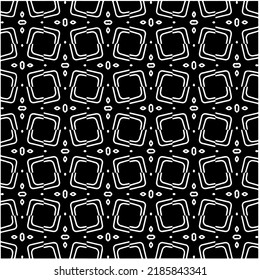 Black and white abstract geometric seamless pattern with wavy shapes, and curved lines. Simple monochrome texture. Op art graphic background. Repeat design for decor, cover, print.