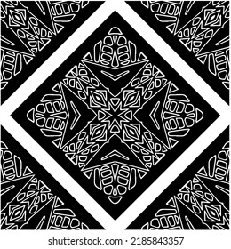 Black and white abstract geometric seamless pattern with wavy shapes, and curved lines.  monochrome mandala. striped background. Repeat design for decor, cover, print.