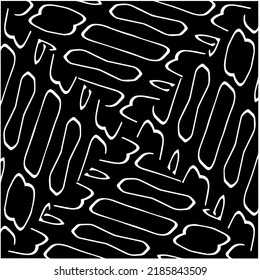 Black and white abstract geometric seamless pattern with wavy shapes, and curved lines. Simple monochrome texture. grunge background. Repeat design for decor, cover, print.