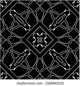 Schwarz-Weiß abstraktes geometrisches, nahtloses Muster mit gewölbten Formen und abgerundeten Linien.  monochrome Mandala. gestreifter Hintergrund. Wiederholen Sie Design für Dekor, Abdeckung, Druck.