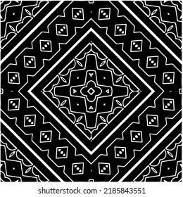 Black and white abstract geometric seamless pattern with wavy shapes, and curved lines.  monochrome mandala. striped background. Repeat design for decor, cover, print.