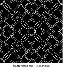 Black and white abstract geometric seamless pattern with wavy shapes, and curved lines.  monochrome mandala. striped background. Repeat design for decor, cover, print.