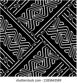 Black and white abstract geometric seamless pattern with wavy shapes, and curved lines. Simple monochrome texture. grunge background. Repeat design for decor, cover, print.