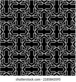 Black and white abstract geometric seamless pattern with wavy shapes, and curved lines. Simple monochrome texture. Op art graphic background. Repeat design for decor, cover, print.