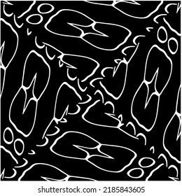 Black and white abstract geometric seamless pattern with wavy shapes, and curved lines. Simple monochrome texture. grunge background. Repeat design for decor, cover, print.