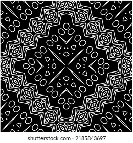 Black and white abstract geometric seamless pattern with wavy shapes, and curved lines.  monochrome mandala. striped background. Repeat design for decor, cover, print.